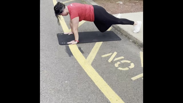 Plank best sale sidewalk exercise